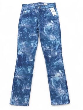 AG Adriano Goldschmied jeans Blue Tie Dye Straight Jeans Women's Size 26 NEW